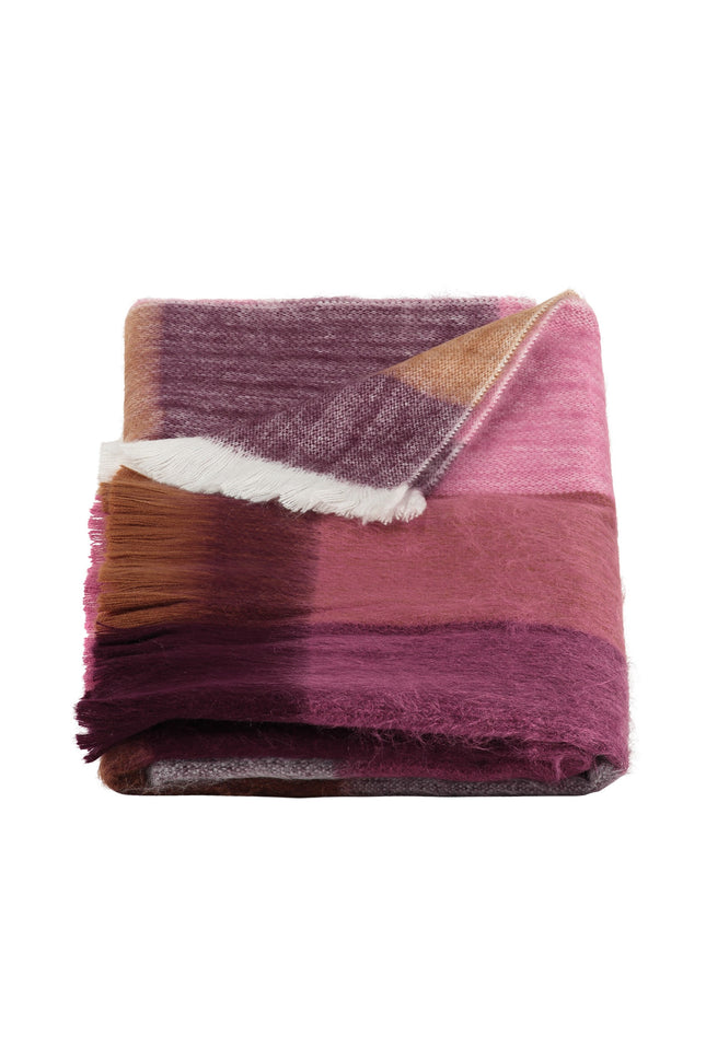 Alpaca Loca | Scarf Blocked Wine Red, Grape and Naturals