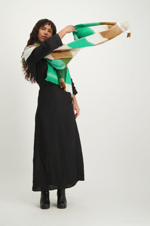 Alpaca Loca | Scarf Blocked Botanic Green and Naturals