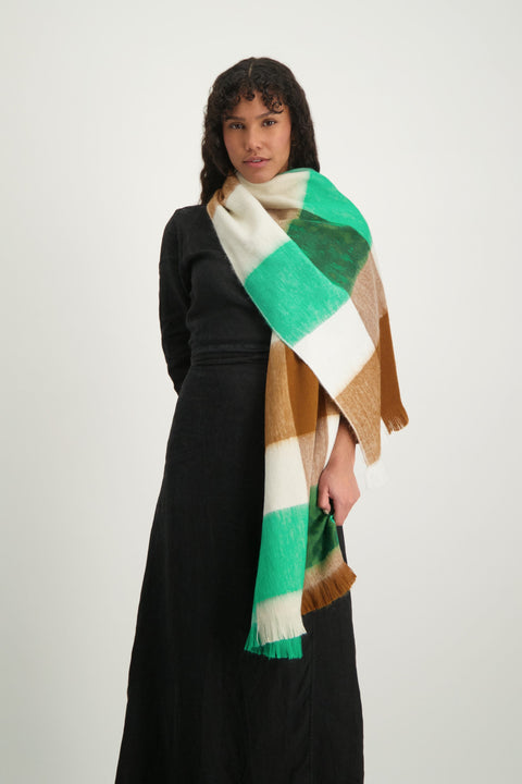 Alpaca Loca | Scarf Blocked Botanic Green and Naturals