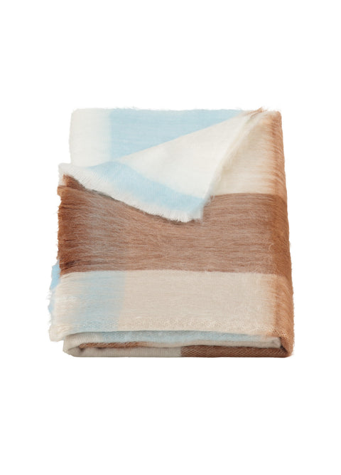 Alpaca Loca | Scarf Blocked Sky Blue and Naturals