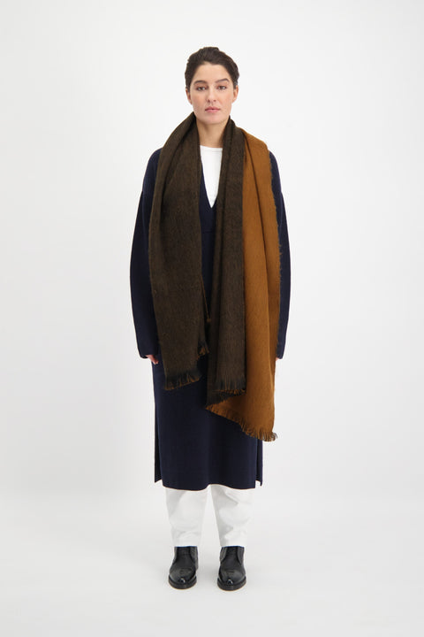 Alpaca Loca | Double Scarf Black / Camel