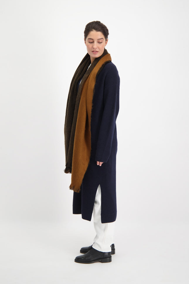 Alpaca Loca | Slim Double Scarf Camel / Black
