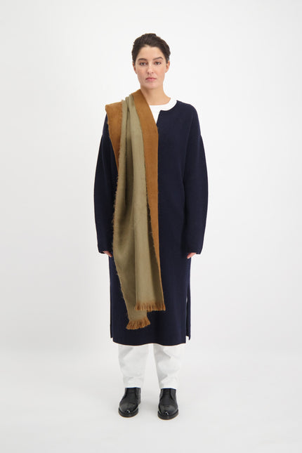Alpaca Loca | Slim Double Scarf Camel / Cigar Brown