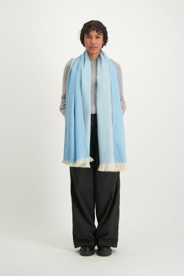 Alpaca Loca | Double Scarf Sky Blue / Beige