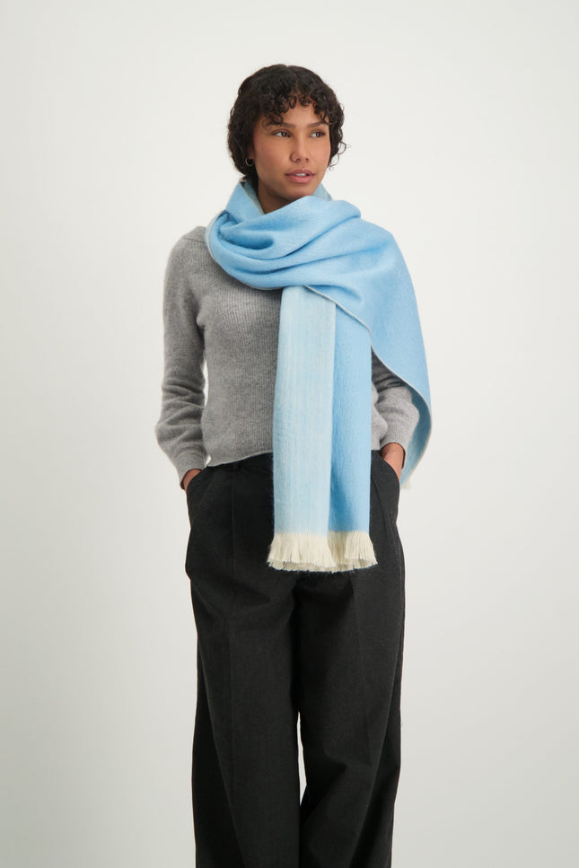 Alpaca Loca | Double Scarf Sky Blue / Beige