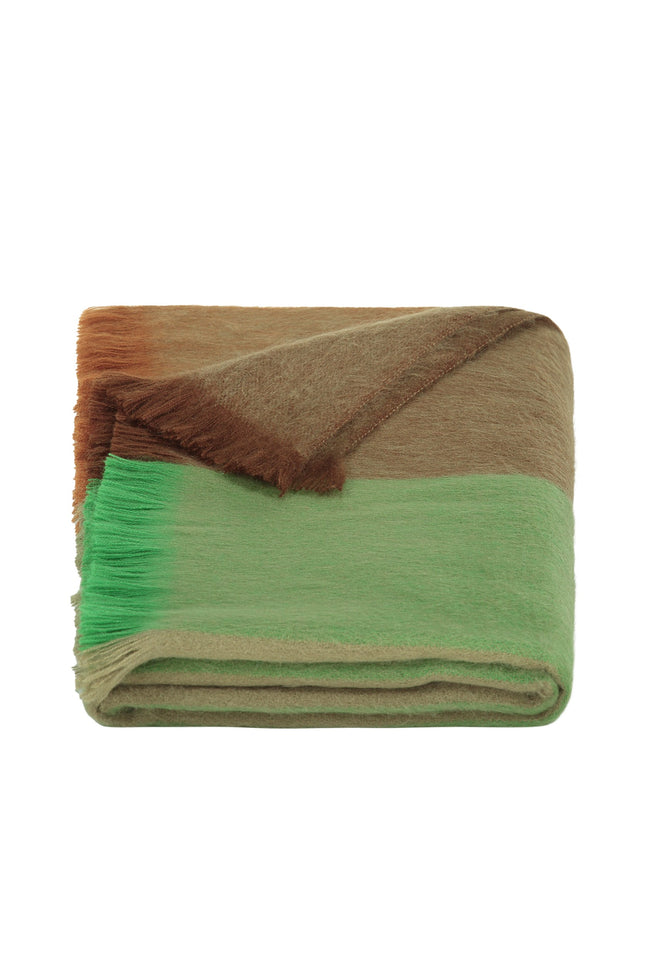 Alpaca Loca | Scarf Striped Green, Brown and Naturals