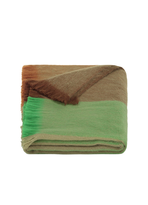 Alpaca Loca | Scarf Striped Green, Brown and Naturals