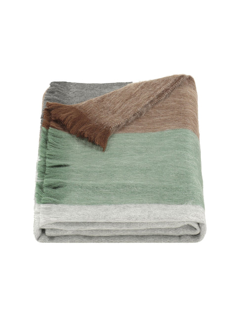 Alpaca Loca | Scarf Striped Brown, Mint and Grey