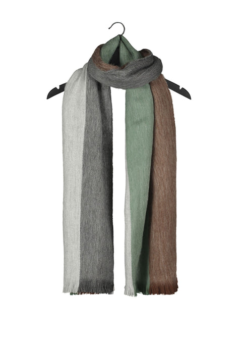 Alpaca Loca | Scarf Striped Brown, Mint and Grey