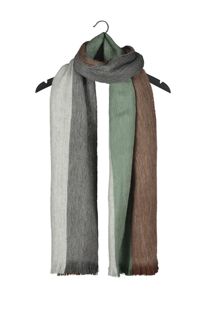 Alpaca Loca | Scarf Striped Brown, Mint and Grey