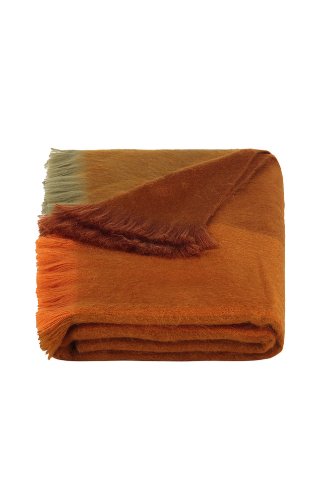 Alpaca Loca | Scarf Striped Cinnamon, Terracotta and Brown