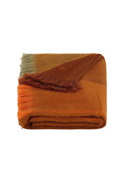 Alpaca Loca | Scarf Striped Cinnamon, Terracotta and Brown