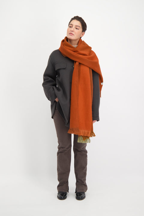 Alpaca Loca | Scarf Striped Cinnamon, Terracotta and Brown
