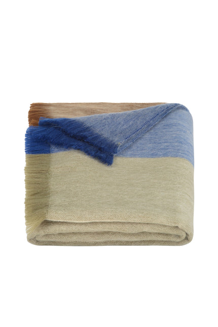 Alpaca Loca | Scarf Striped Cobalt Blue and Naturals