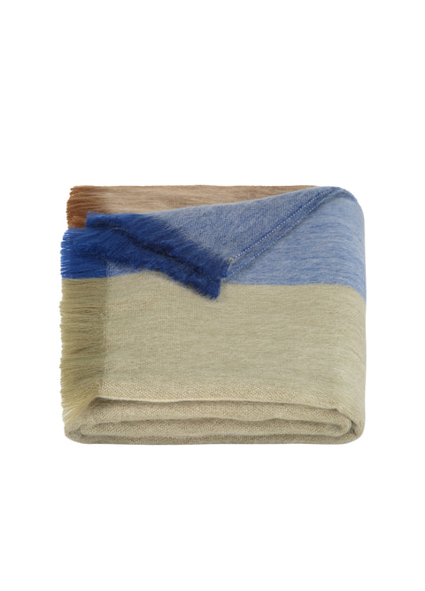 Alpaca Loca | Scarf Striped Cobalt Blue and Naturals