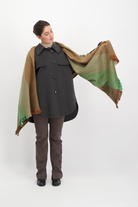 Alpaca Loca | Scarf Striped Green, Brown and Naturals