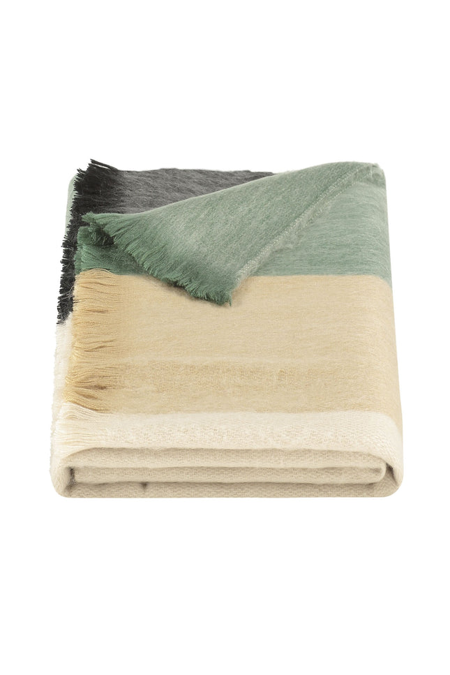 Alpaca Loca | Scarf Striped Mint, Beige and Black