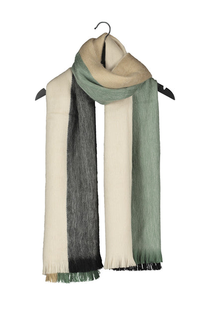 Alpaca Loca | Scarf Striped Mint, Beige and Black