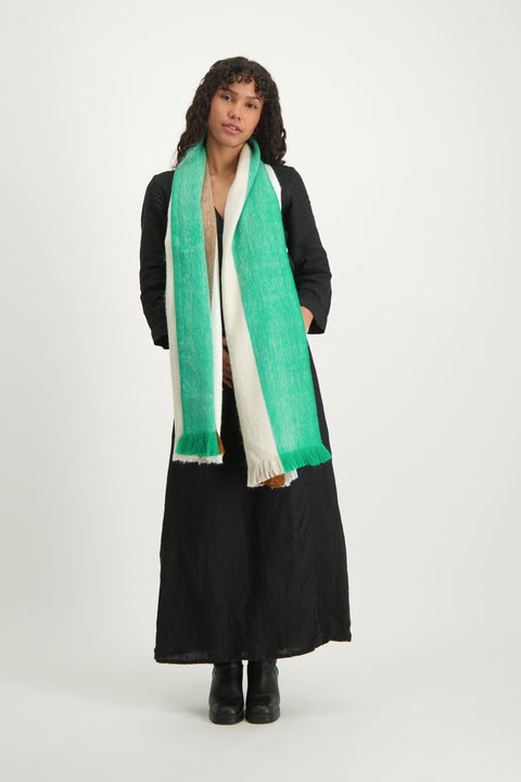 Alpaca Loca | Scarf Striped Botanic Green and Naturals