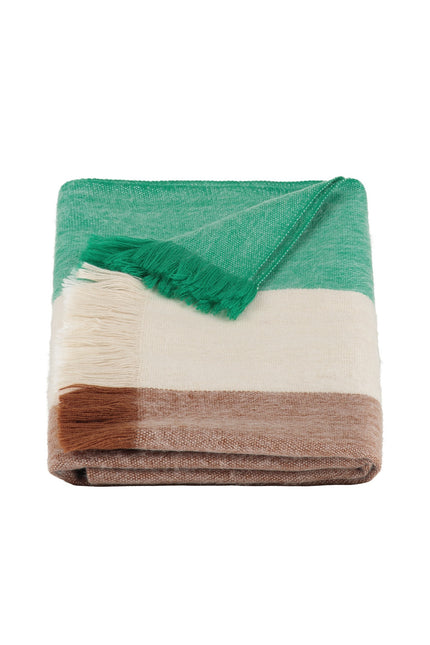 Alpaca Loca | Scarf Striped Botanic Green and Naturals