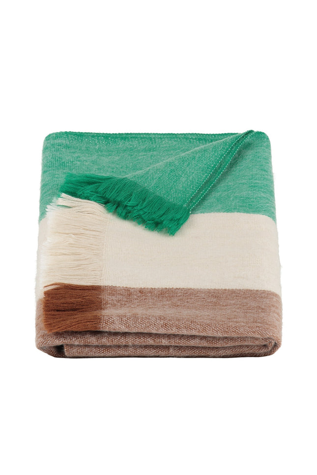 Alpaca Loca | Scarf Striped Botanic Green and Naturals