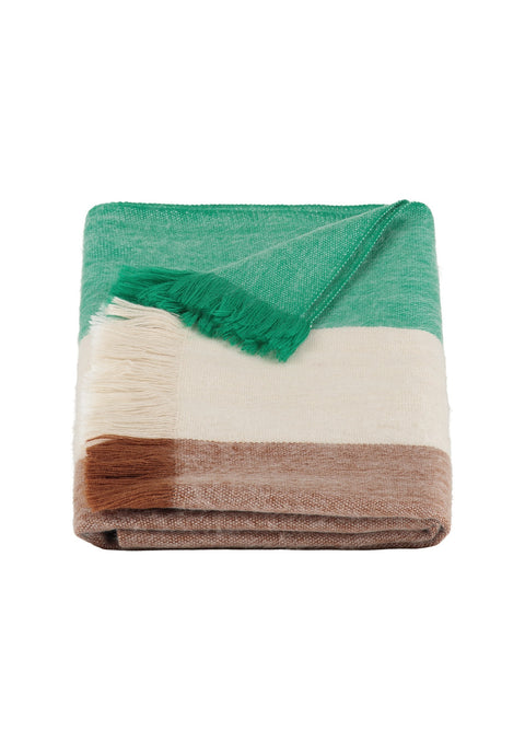 Alpaca Loca | Scarf Striped Botanic Green and Naturals