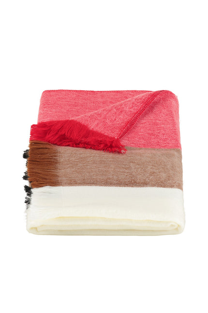Alpaca Loca | Scarf Striped Red, Black and Naturals