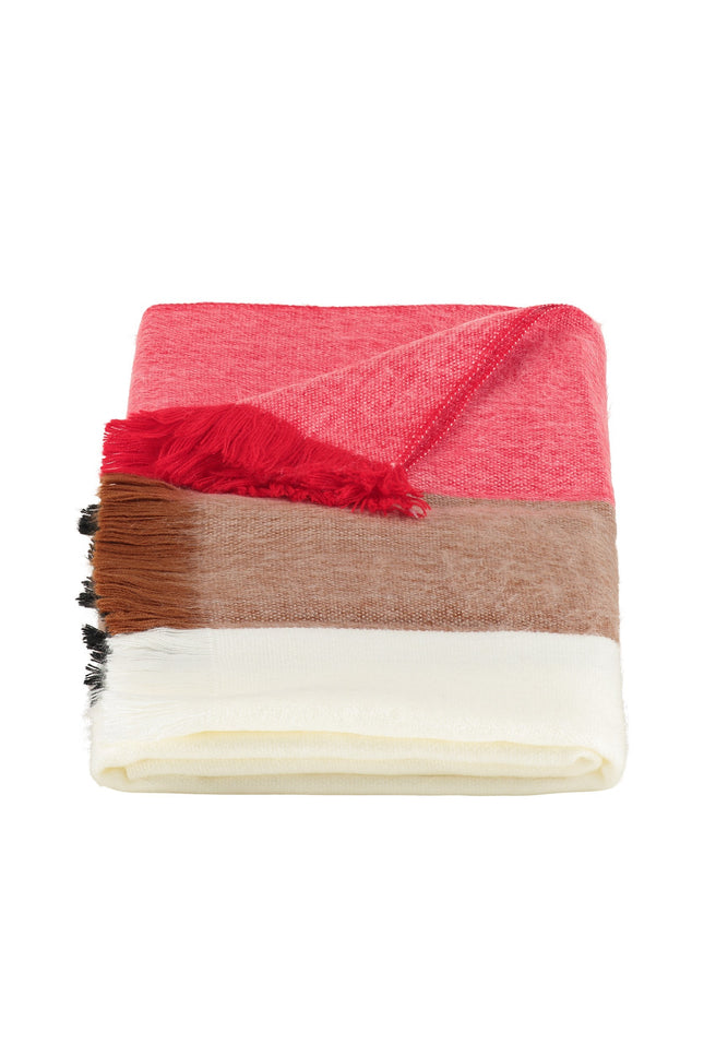Alpaca Loca | Scarf Striped Red, Black and Naturals