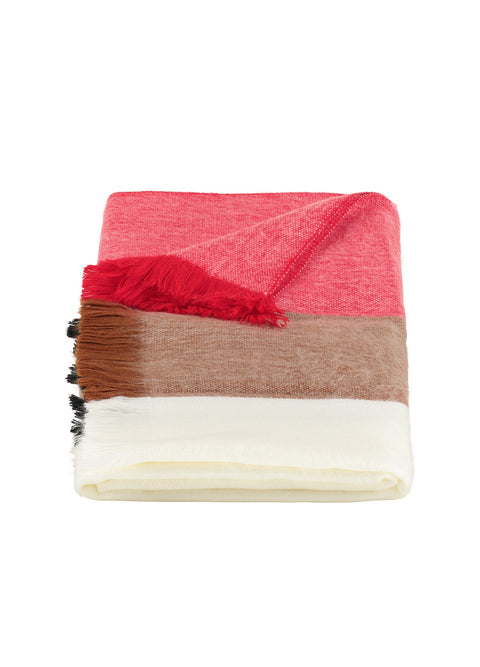 Alpaca Loca | Scarf Striped Red, Black and Naturals