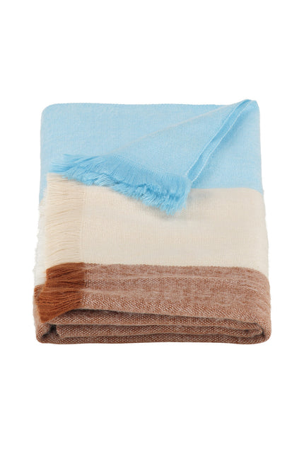 Alpaca Loca | Scarf Striped Sky Blue and Naturals