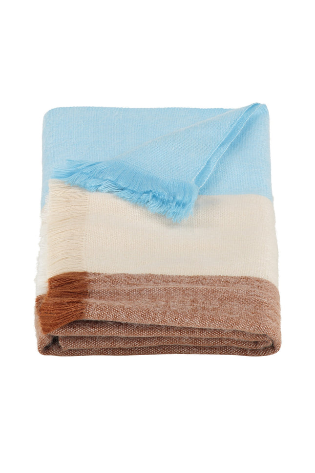 Alpaca Loca | Scarf Striped Sky Blue and Naturals