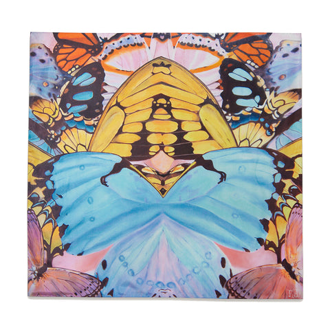 Bess Madrid I Butterfly Nº 2 - Wielokolorowy szalik jedwabny Habotai