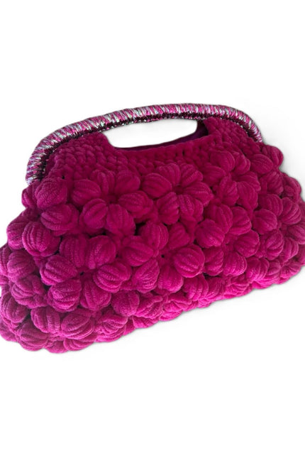 Springmoonatelier | Handmade Velvet Floral Handbag – Statement Crochet Bag