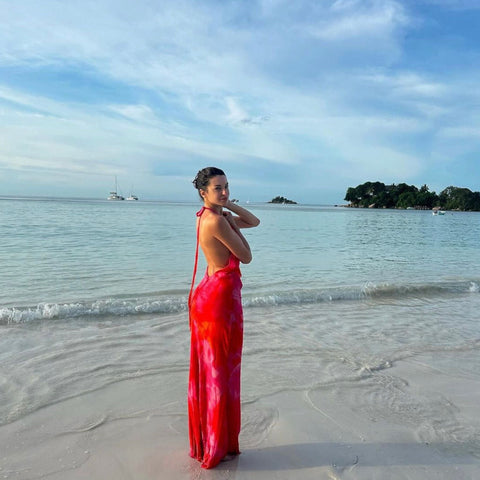 Say no more I Juliette Floral Pink Muslin Backless Dress