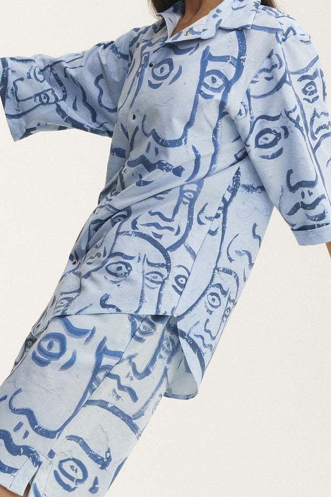 MySimplicated | Shirt & Bermuda Loose Shorts Faces