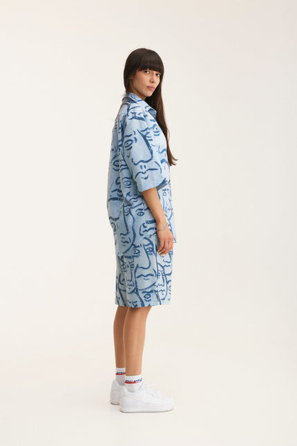 MySimplicated | Shirt & Bermuda Loose Shorts Faces