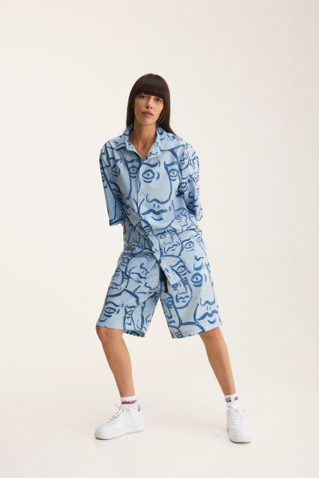MySimplicated | Shirt & Bermuda Loose Shorts Faces