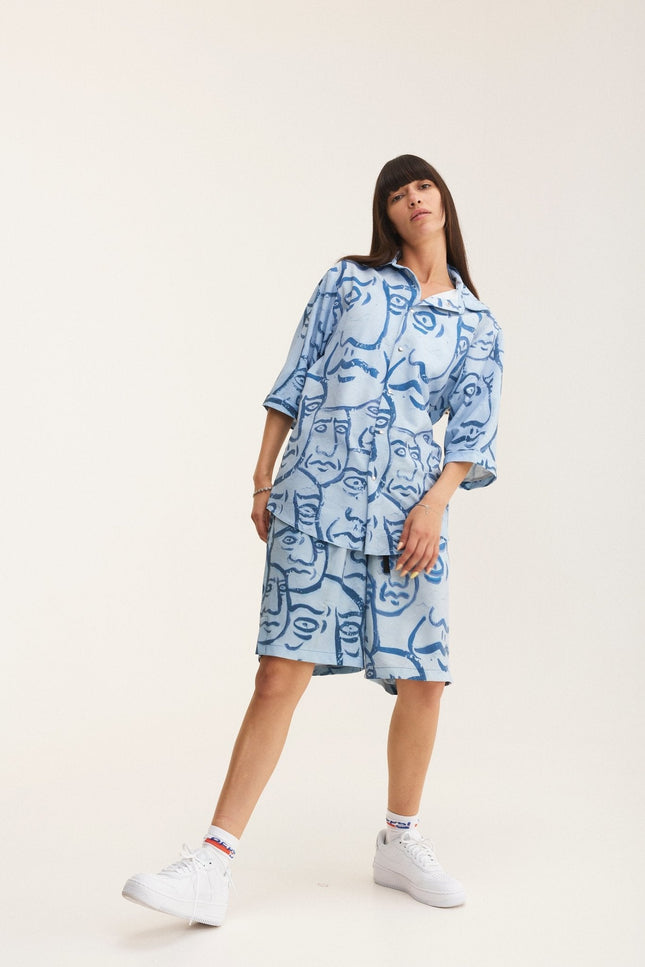 MySimplicated | Shirt & Bermuda Loose Shorts Faces