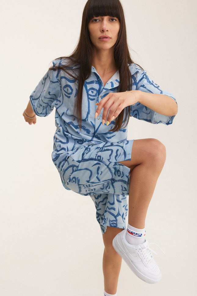 MySimplicated | Shirt & Bermuda Loose Shorts Faces