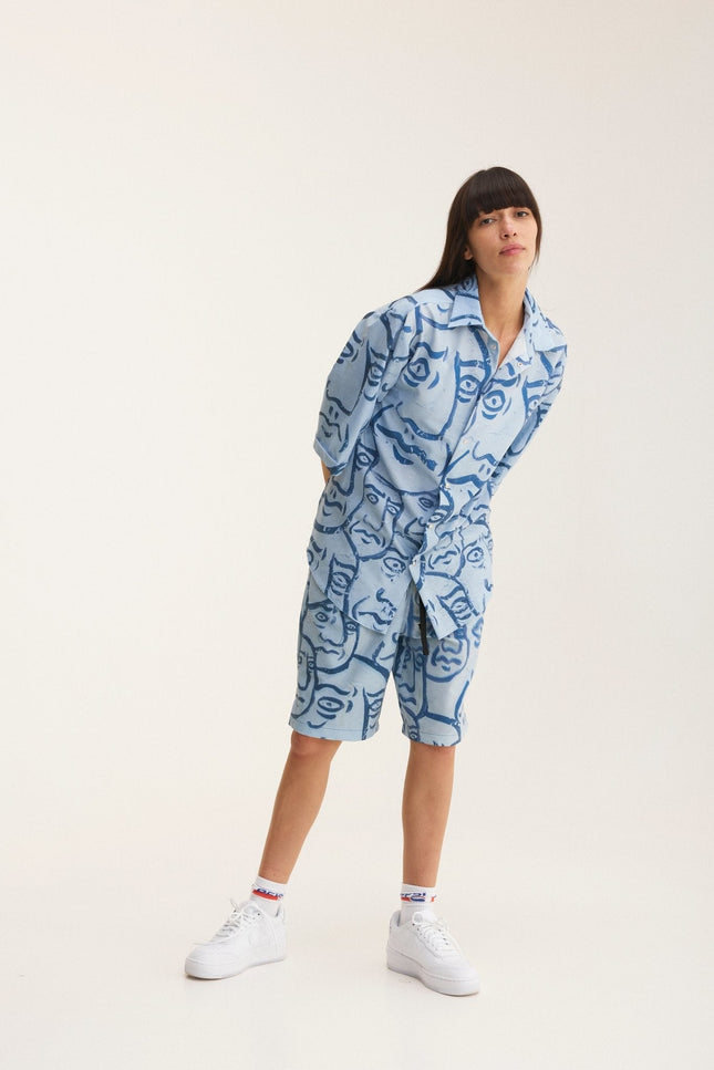 MySimplicated | Shirt & Bermuda Loose Shorts Faces