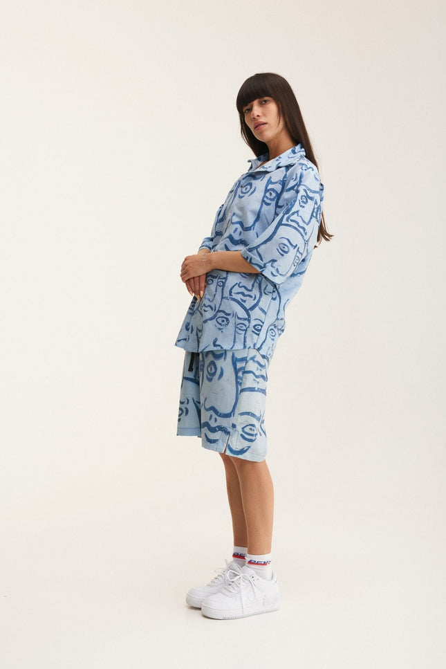 MySimplicated | Shirt & Bermuda Loose Shorts Faces