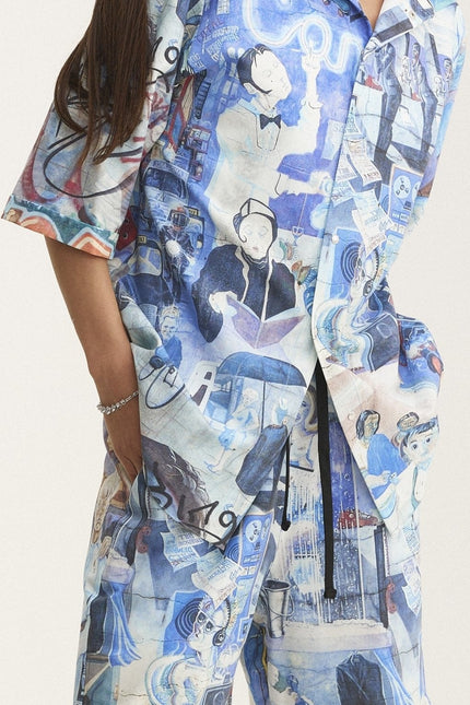MySimplicated | Shirt & Bermuda Loose Shorts Graffiti