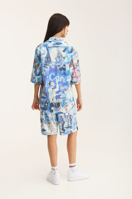 MySimplicated | Shirt & Bermuda Loose Shorts Graffiti
