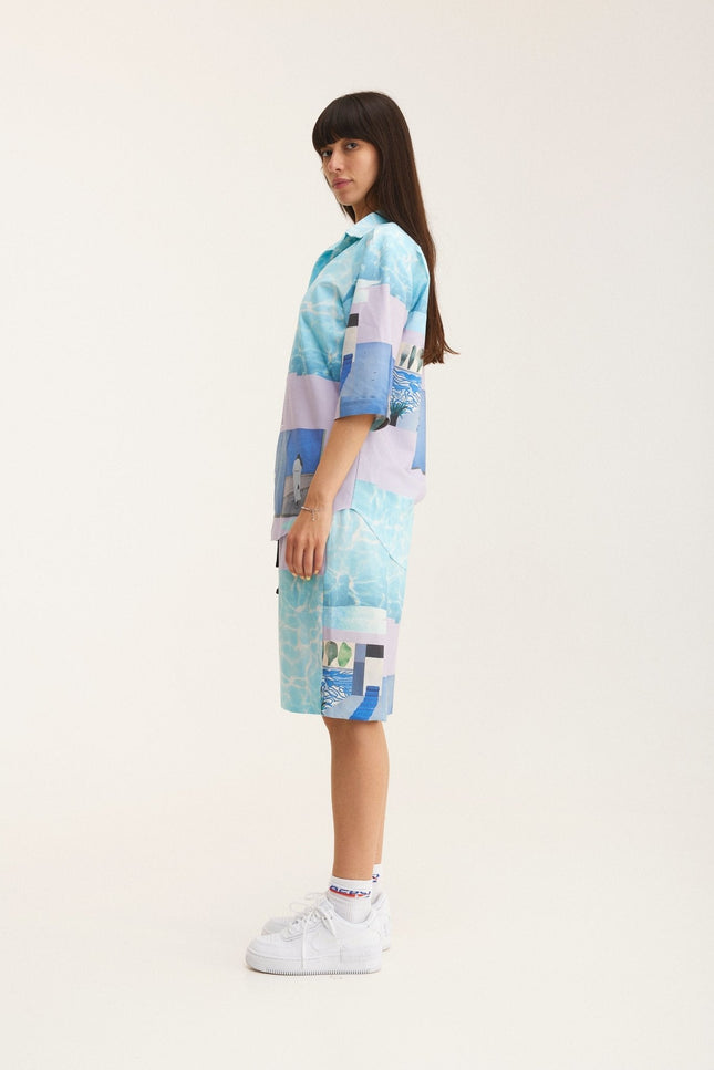 MySimplicated | Shirt & Bermuda Loose Shorts Water