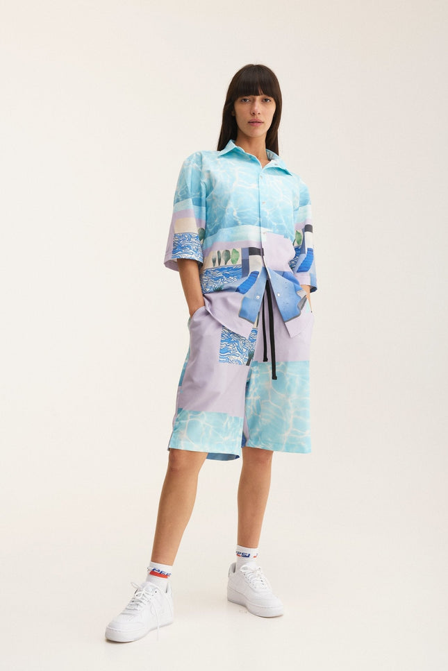 MySimplicated | Shirt & Bermuda Loose Shorts Water