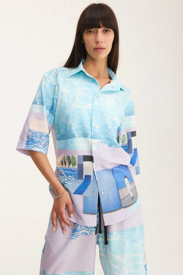 MySimplicated | Shirt & Bermuda Loose Shorts Water