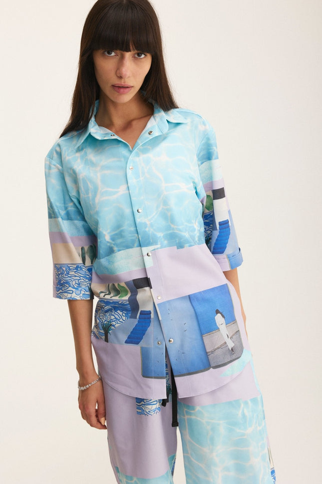 MySimplicated | Shirt & Bermuda Loose Shorts Water