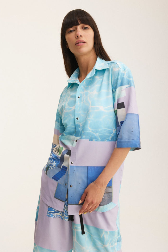 MySimplicated | Shirt & Bermuda Loose Shorts Water
