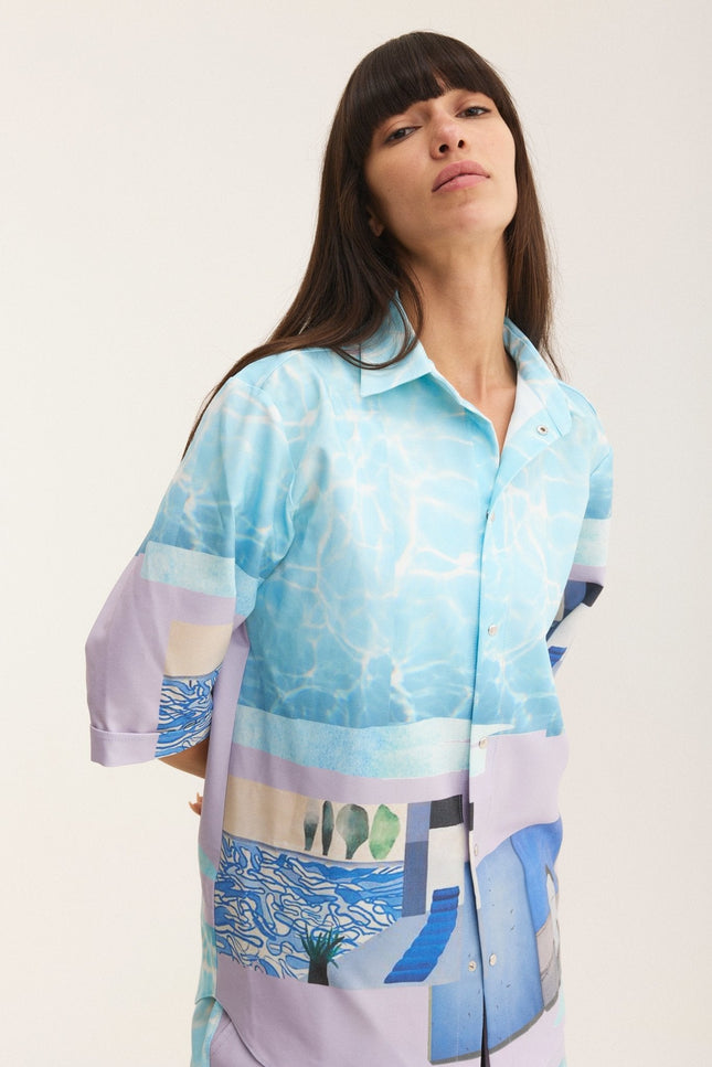 MySimplicated | Shirt & Bermuda Loose Shorts Water