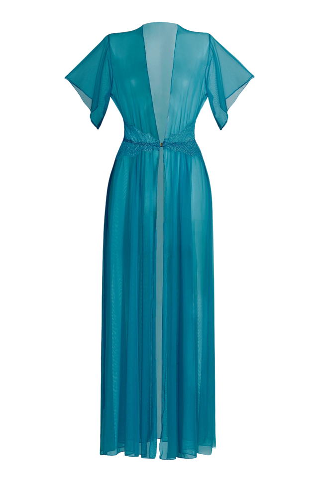 Luciela | TEAL SHEER MESH ROBE
